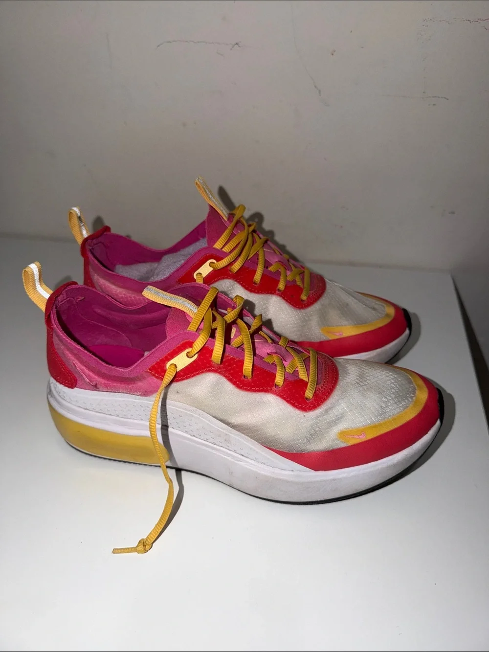 Nike Women’s Pink, Yellow & White Athletic Platform Sneakers